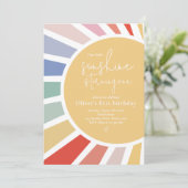 Onze kleine zonneschijn Boho regenboog 1e verjaard Kaart (Staand voorkant)