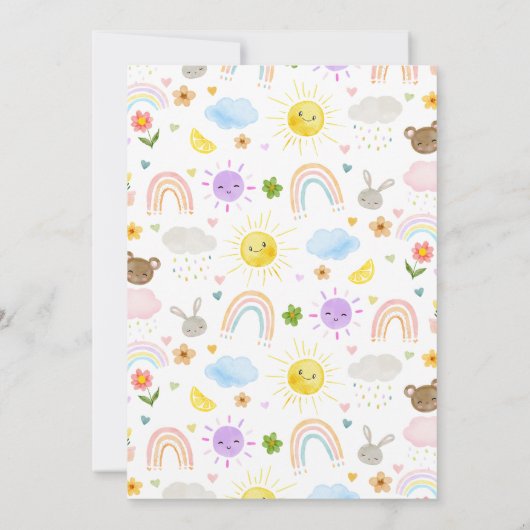 Onze kleine zonneschijn Boho regenboog eerste verj Kaart (Achterkant)