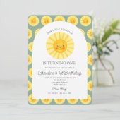 Onze kleine zonneschijn die één zon 1e verjaardag kaart (Staand voorkant)