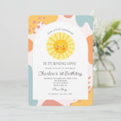 Onze kleine zonneschijn die één zon 1e verjaardag kaart (Staand voorkant)