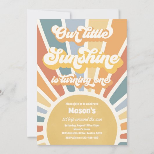 Onze kleine zonneschijn draait een eerste verjaard kaart (Voorkant)