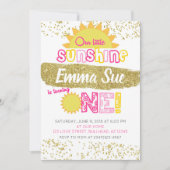 Onze kleine zonneschijn eerste verjaardag kaart (Voorkant)