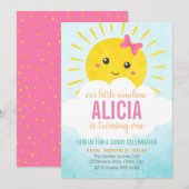 Onze kleine zonneschijn | Eerste verjaardag van me Kaart (Voorkant / Achterkant)