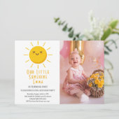 Onze Kleine Zonneschijn Eerste Verjaardagsfeestje  Kaart (Staand voorkant)