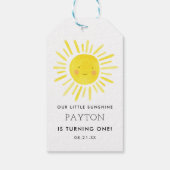 Onze Kleine Zonneschijn Feest Meisje 1e Verjaardag Cadeaulabel (Achterkant)