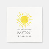 Onze Kleine Zonneschijn Feest Meisje 1e Verjaardag Servet (Voorkant)