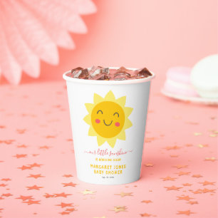 Onze kleine zonneschijn geel Baby shower papier cu Papieren Bekers