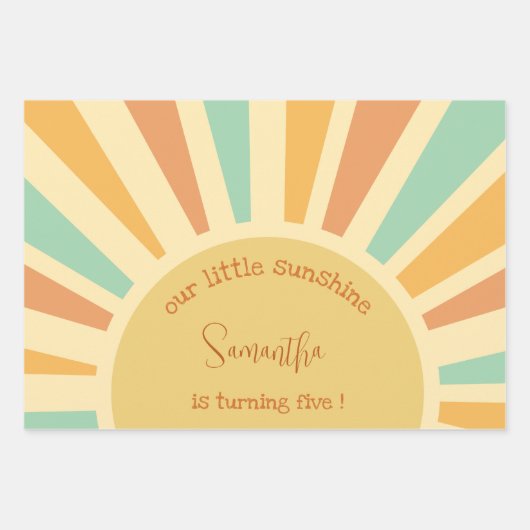 Onze kleine zonneschijn grote zon met roggen verja inpakpapier vel (Voorkant)