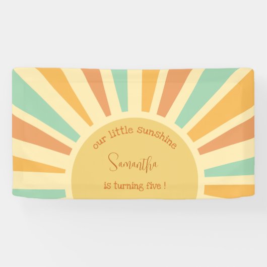 Onze kleine zonneschijn grote zon met roggen verja spandoek (Horizontaal)