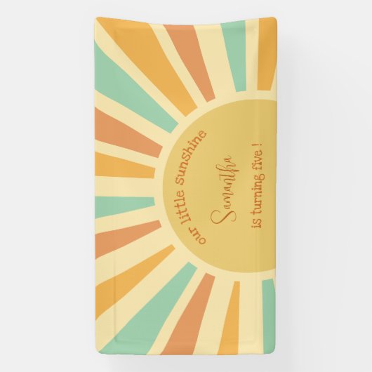 Onze kleine zonneschijn grote zon met roggen verja spandoek (Verticaal)