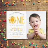 Onze kleine zonneschijn is een 1e verjaardag foto kaart