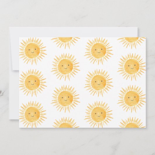 Onze kleine zonneschijn is een 1e verjaardag jonge kaart (Achterkant)