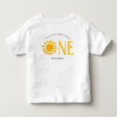 Onze kleine zonneschijn is één 1e verjaardag kinder shirts (Achterkant)