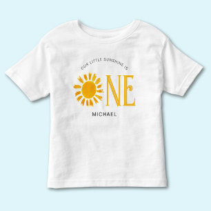 Onze kleine zonneschijn is één 1e verjaardag kinder shirts