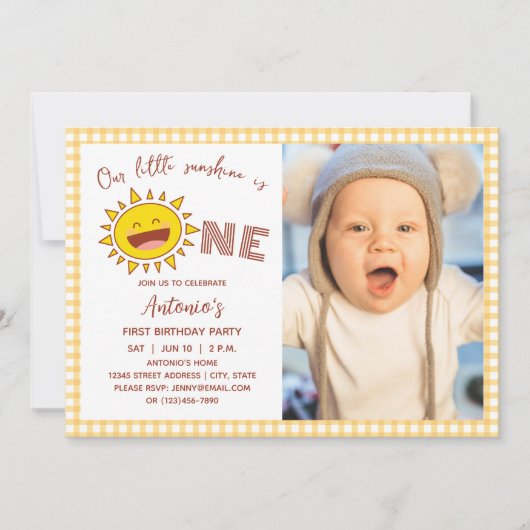 Onze kleine zonneschijn is een Schattigee verjaard Kaart (Voorkant)