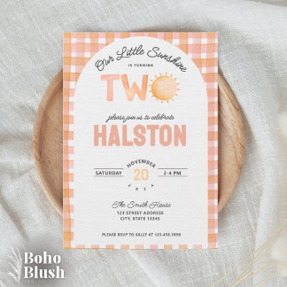 Onze Kleine Zonneschijn is Twee | Boho Verjaardags Kaart