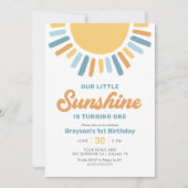 Onze kleine zonneschijn jongen 1e verjaardag kaart (Voorkant)
