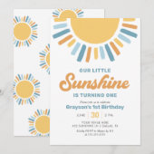 Onze kleine zonneschijn jongen 1e verjaardag kaart (Voorkant / Achterkant)