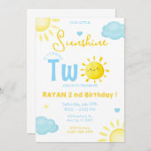 Onze Kleine Zonneschijn Jongen Blauw 2e Verjaardag Kaart (Voorkant / Achterkant)