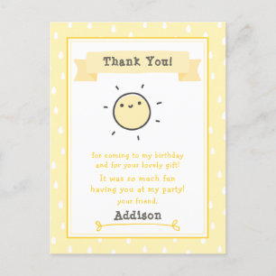 Onze Kleine Zonneschijn Kinderen Verjaardag Bedank Briefkaart