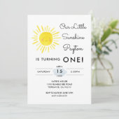 Onze kleine zonneschijn meisje 1e verjaardag feest kaart (Staand voorkant)