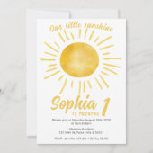 Onze kleine zonneschijn meisje eerste verjaardag u kaart (Voorkant)