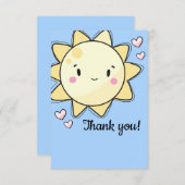 Onze kleine zonneschijn meisjes blauwe lucht dank  bedankkaart (Voorkant / Achterkant)