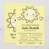 Onze kleine zonneschijn meisjes gele verjaardag kaart (Voorkant / Achterkant)