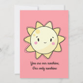 Onze kleine zonneschijn meisjes roze verjaardag ui kaart (Achterkant)