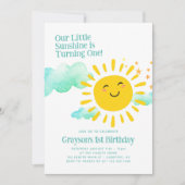 Onze Kleine Zonneschijn Moderne 1e Verjaardag Kaart (Voorkant)