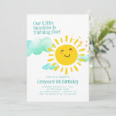 Onze Kleine Zonneschijn Moderne 1e Verjaardag Kaart (Staand voorkant)