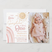 Onze kleine zonneschijn regenboog 1e verjaardag fo kaart (Voorkant)