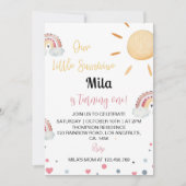 Onze Kleine Zonneschijn Regenboog Verjaardag 1st Kaart (Voorkant)