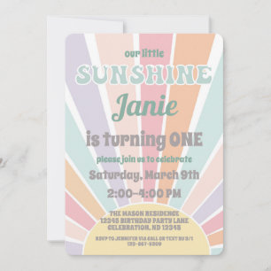 onze kleine zonneschijn retro hippy meisje verjaar kaart