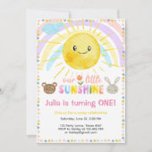 Onze kleine zonneschijn schattig meisje roze eerst kaart (Voorkant)