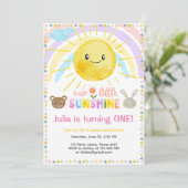 Onze kleine zonneschijn schattig meisje roze eerst kaart (Staand voorkant)