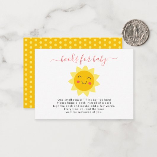 Onze Kleine Zonneschijn Schattigee Zonneboeken voo Notitiekaartje (Voorkant / Achterkant in situ)