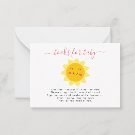 Onze Kleine Zonneschijn Schattigee Zonneboeken voo Notitiekaartje (Voorkant)