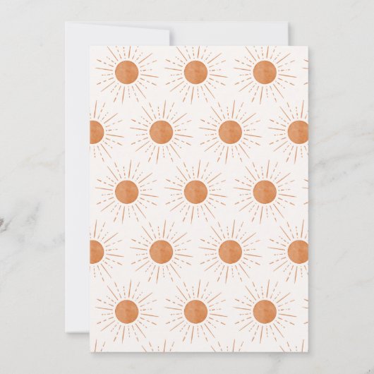 Onze Kleine Zonneschijn Sun Retro Minimal 1e Verja Kaart (Achterkant)