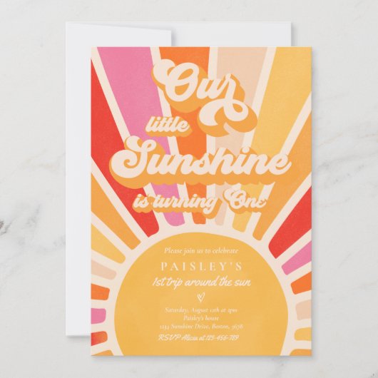 Onze kleine zonneschijn van de eerste verjaardag,  kaart (Voorkant)