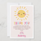 Onze kleine zonneschijn verjaardag bedankje kaart (Voorkant)