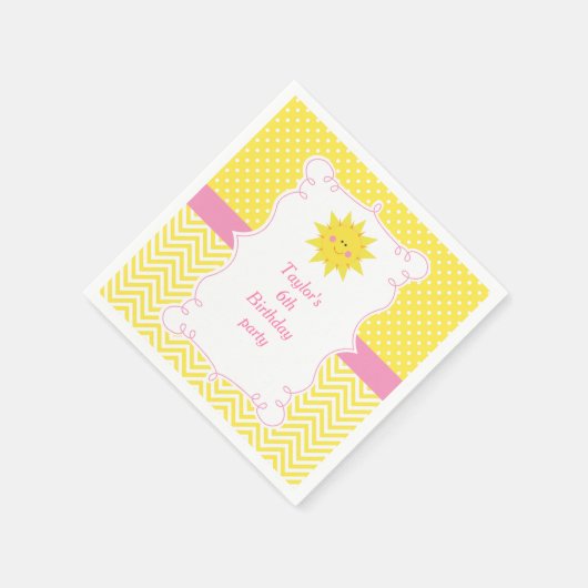 Onze kleine zonneschijn verjaardag dank u servet (Hoek)