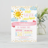 Onze Kleine Zonneschijn Verjaardag Uitnodiging - G (Staand voorkant)