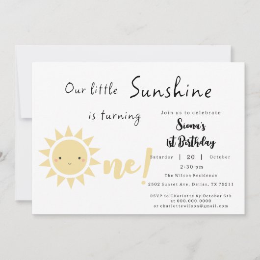 Onze kleine zonneschijn wordt een schattige verjaa kaart (Voorkant)