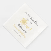 Onze kleine zonneschijn wordt een schattige verjaa servet (Hoek)