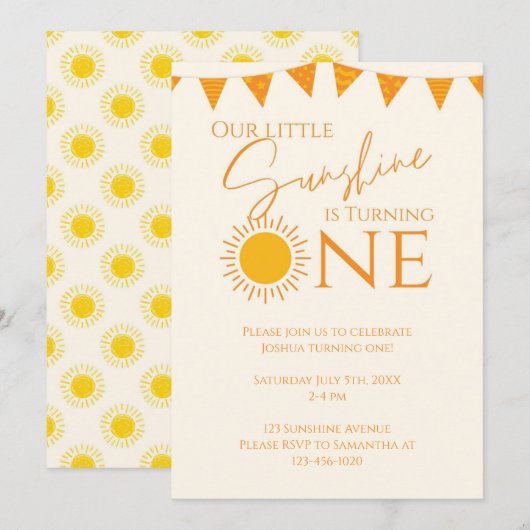 Onze kleine zonneschijn wordt er een kaart (Voorkant / Achterkant)