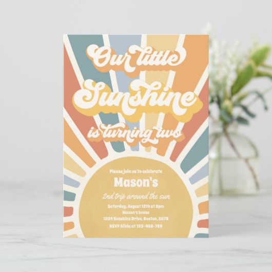 Onze Kleine Zonneschijn Wordt Twee 2e Verjaardag Kaart (Staand voorkant)