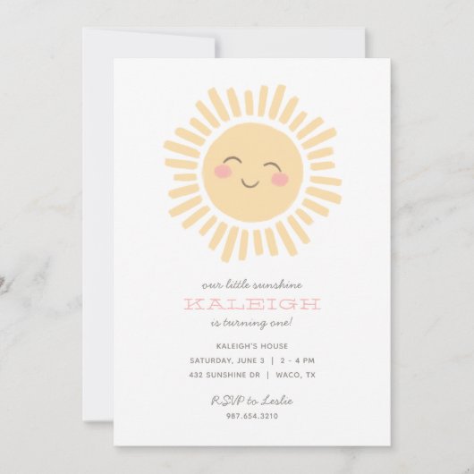 Onze kleine zonneschijnse verjaardag kaart (Voorkant)