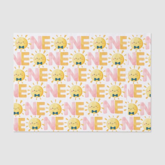 Onze kleine zonnetje eerste verjaardag zon tissuepapier (Voorkant)