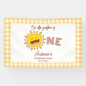 Onze kleine zonnetje is een eerste verjaardag welk spandoek (Horizontaal)